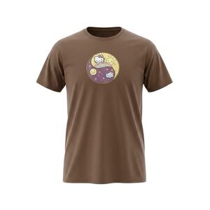 Hello Kitty Graphic Tee Adult S NEW Brown Dream Big Celestial Yin Yang Sanrio